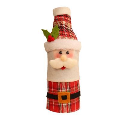 Mchristmas Decoration Snowman Santa Claus Elk Style Wine Bottle Cover