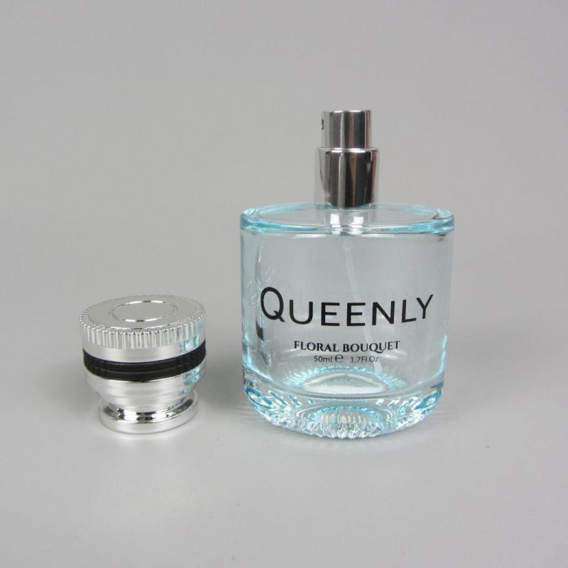 Factory Wholesale 50ml Empty Spray Glass Perfume Bottle with Metal Cap
