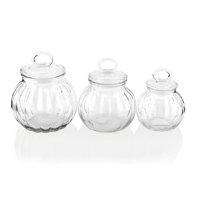 Glassware Clear Elegant Pumpkin Shape Air-Tight Storage Glass Jar