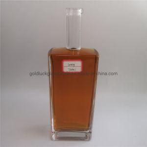 China Factory Wholesale Price 500ml/750ml Rectangle Liquor Glass Bottle for Tequila/Rum/Vodka/Whisky