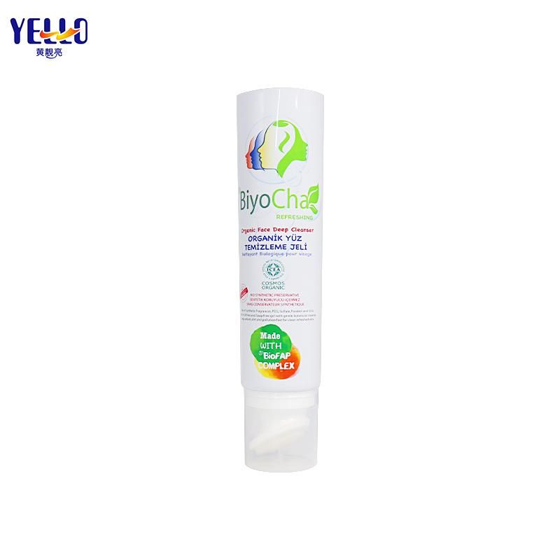 Luxury Skin Care Packaging Cosmetic Face Cream Tube Plastic Empty Hand Cream Squeeze Nozzle Tube with Acrylic Cover