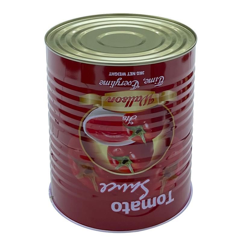 7100# Tin Can Manufacture Wholesale Food Grade Tomato Paste Metal Empty Tin Can with Easy Open Lid for Food Packaging Canned Food