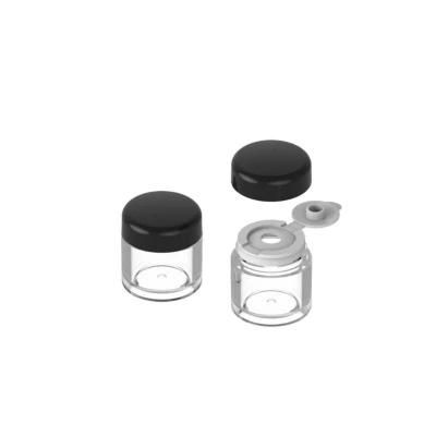 T398 Empty Customized Clear Round Plastic Cosmetic Jars for Loose Powder Makeup Powder Case with Sifter