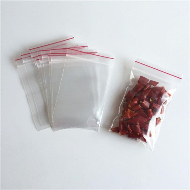Various Sizes LDPE Reclosable Bags with Red Line on The Lip