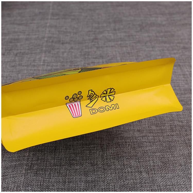 Quad Seal Popcorn Packing Paper Bag Flat Bottom Food Pouch