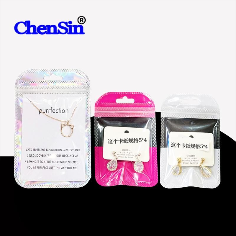 Earrings Zipper Pouch Ring Bag Card Storage Plastic Sealing Bag