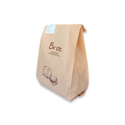 Logo Printed Square Bottom Bread Paper Bags with Window for Bakery