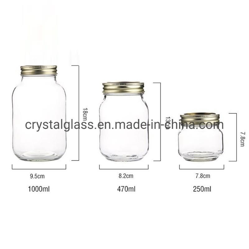 Mason Jars 8 Oz Small Mason Jars with Gold Lids 1/4 Quart Canning Jars Storage Pickling Jars for Jelly, Jam, Honey, Pickles Spice Glass Jars
