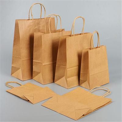 Eco Friendly Recycled Cheap Custom Printing Logo Kraft Shopping Paper Bag for Clothes Gift with Twisted Handle
