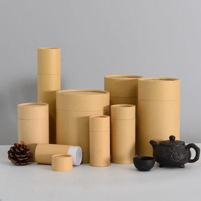 Custom Recycled Black White Brown Cosmetic Paper Tube Packaging Paper Tube for Cosmetic Food Tea