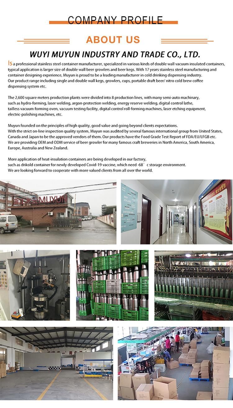 Factory Price Wholesale Custom Draft Growler Beer Stainless Steel Keg