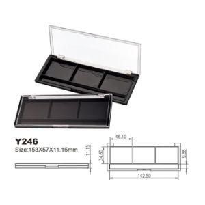 Y246 3 Color Eyeshadow Box Plastic Cosmetic Packaging Case with Transparent Cap