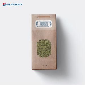 Eco Friendly Customized Print 100g Packaging Bag Recyclable Chip Stand up Pouch Kraft Paper Tea Coffee Bag