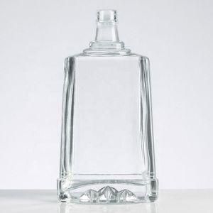 Stocked 375ml 500ml 700ml 1000ml High White Empty Glass Bottle for Vodka Liquor Wine with Polymer Cork Crown Cap