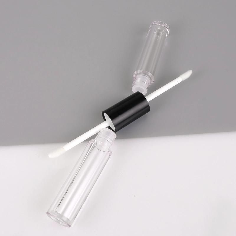 Latest Design 2.5g Double End Lip Gloss Tube Lip Gloss Packaging Custom Gold Lid Clear Lip Gloss Tube with Wand Tubes
