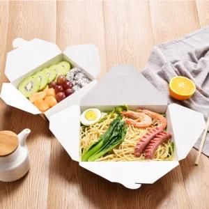 Biodegradable Eco-Friendly Disposable Kraft Paper Folding Boxes for Takeaway Food on Dinner