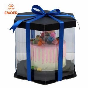 Hexagon Clear Plastic Cake Packaging Gift Box Pet Box