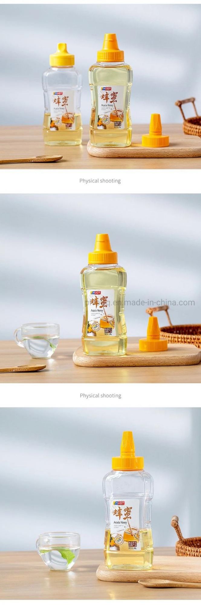 500g Plastic Squeeze Bottle with 45mm Cap for Honey Packing