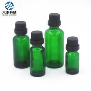 Green Colored 20ml 30ml Essential Oil Glass Bottle with Tamper Lid