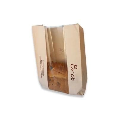 Premium Quality Custom Kraft Paper Confectionery Packaging Hot Dog Food Bag with Window