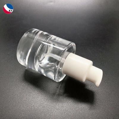 30ml Empty Cosmetic Factory Supply Custom Color Logo Liquid Serum Glass Bottle/Container Make up Packaging with Squeeze Pump