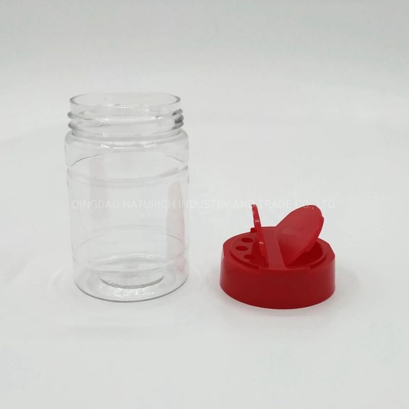 Spice Jars Plastic Salt Shaker Jar with Double Open Flip Lid