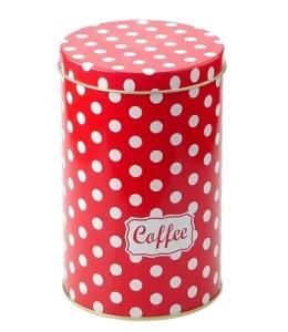 Red Round Tin Box with White Dots-Nc2415-7