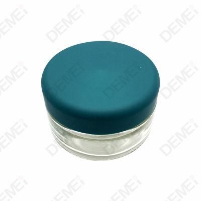 Cosmetic 15g 30g 50g Clear Glass Jar with Plastic Blue Lid for Body Cream Jar