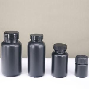 HDPE Black Plastic Medicine Bottle