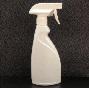 16oz HDPE Plastic Flat Shap White Color Trigger Spray Cleaning Bottle