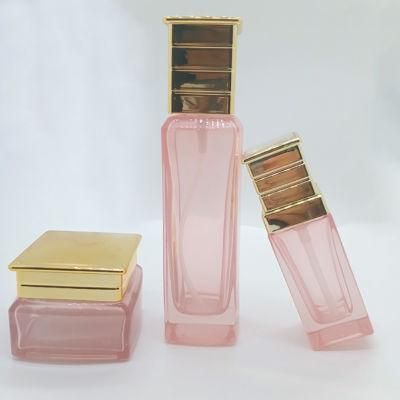 Luxury Cosmetic 50g 30ml 40ml 100ml 120ml Skincare Glass Jars and Bottles Set Face Cream Body Butter Jar
