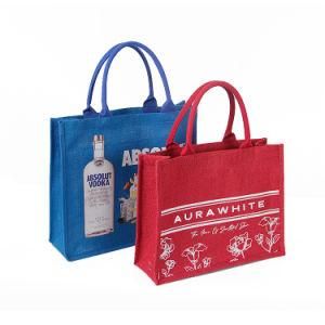 Gift Custom Logo Eco Reusable Cloth Carrying Bags Women Beach Hand Tote Laminated Grocery Promotional Shopping Handbags Jute Bag