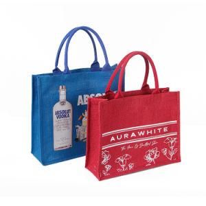 Gift Custom Logo Eco Reusable Cloth Carrying Bags Women Beach Hand Tote Laminated Grocery Promotional Shopping Handbags Jute Bag