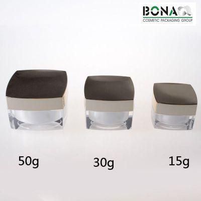 15g 30g 50g Square Acrylic Cream Jar Plastic container