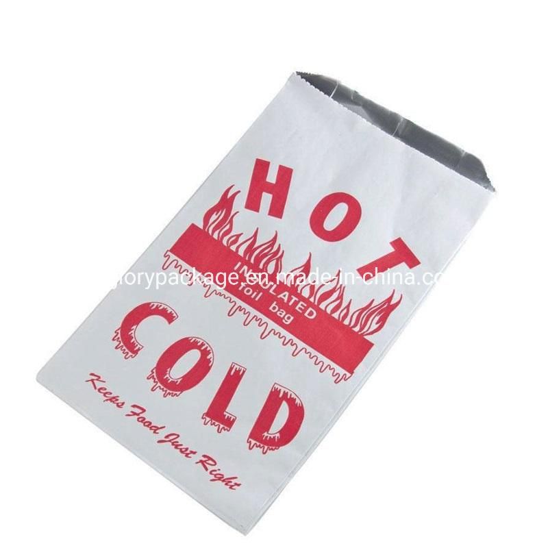 Greaseproof Takeaway Fast Food Packaging Barbecue Fried Chicken BBQ Hot Dog Aluminium Foil Lined Paper Bags