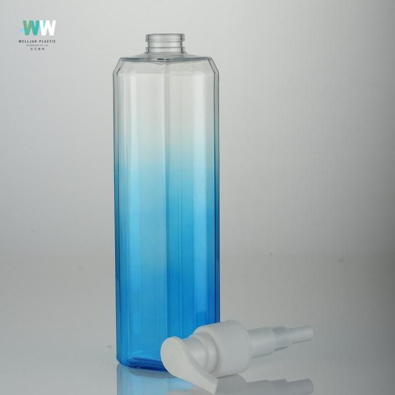 250ml Pet Bottle of Graduated Blue with Lotion Pump Sprayer