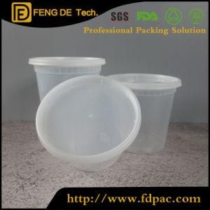Deli Cups Sood Storage Use Black Plastic Microwave Food Container with Divider