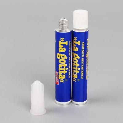 Super Glue Tube Manufacturer Collapsible Aluminium Tubes High Quality with Three Pieces Cap