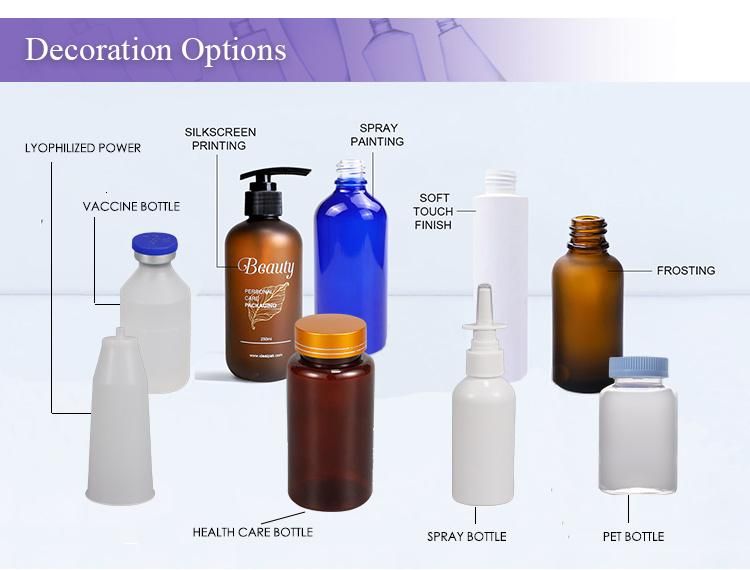 Plastic Bottle, Tablet, Cosmetics, Perfume, Shampoo, Medicine, Food, Spray, Vaccine, Tube