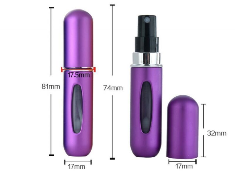 5ml Mini Aluminum Spray Perfume Bottle Cosmetic Packaging Aluminum Atomizer
