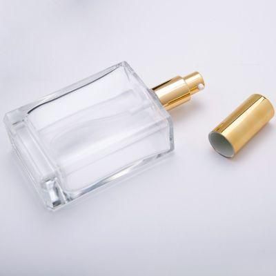 Empty Square Shape Glass Perfume Bottle Mist Sprayer Cosmetic Perfume Glass Bottle 30ml 50ml 100ml
