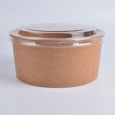 Degradable Eco-Friendly Take out Paper Food Salad Bowl with Lid 1000ml