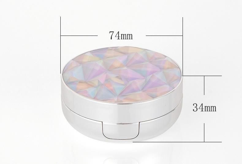 15g Empty Cushion Case Diamond Shaped for Liquid Doundation with LED Light