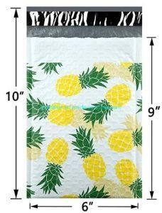 6X10 Inch Poly Bubble Mailers Padded Envelopes Pineapple Designer Boutique Custom Bags CD DVD Mailers Pack of 25
