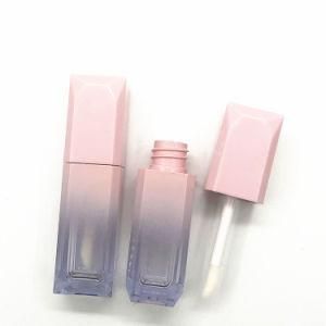 Fancy Pink Square Lip Gloss Tube High Quality Matte Empty Cosmetic Tube in Sock