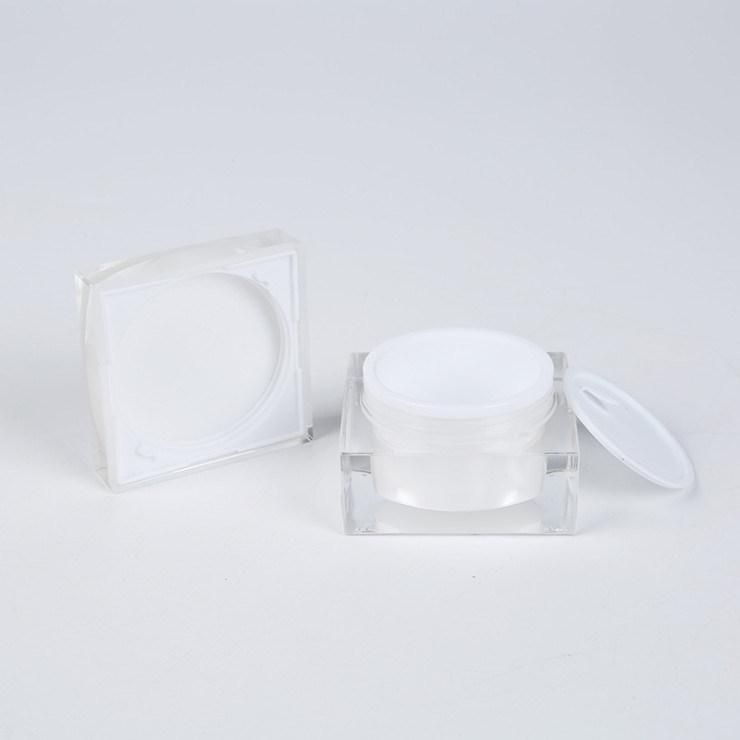 Square Cream Bottle Thick Wall Acrylic Plastic Jar Cosmetics Packaging
