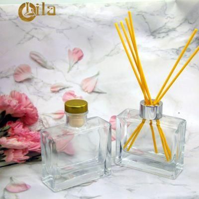 Hot Sale Rectangle 100ml Diffuser Fragrance Glass Aroma Bottle with Aluminum Cap
