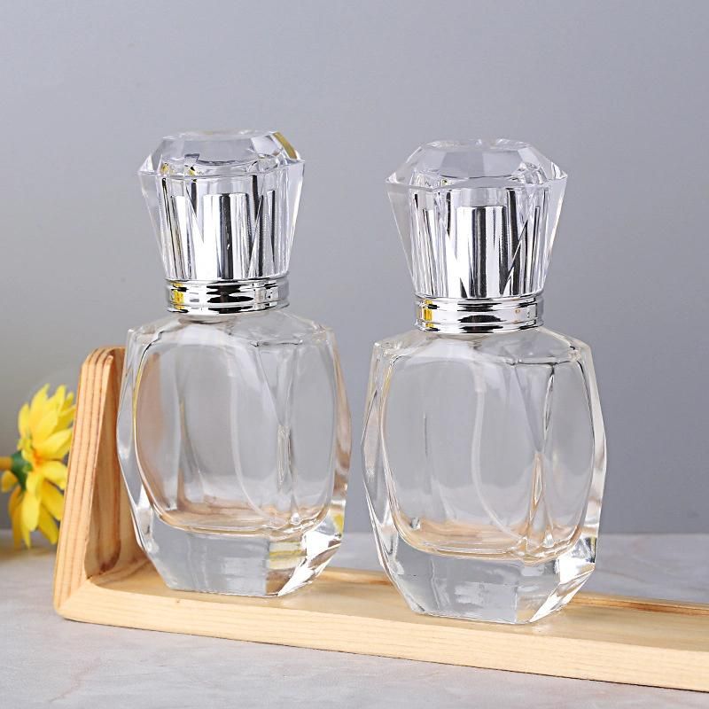 30ml Diamond Design Travel Mist Spray Perfume Atomizer Transparent Portable Fine Glass Bottles Empty Pump Sprayer Refillable Bottle