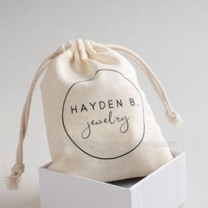 9*12 Cm Beige Cotton Linen Drawstring Pouch Gift Jewelry Packaging Bags