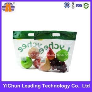 Customized Printed Clear Windowed Zipper Ziploc Fruit Bag with Handle